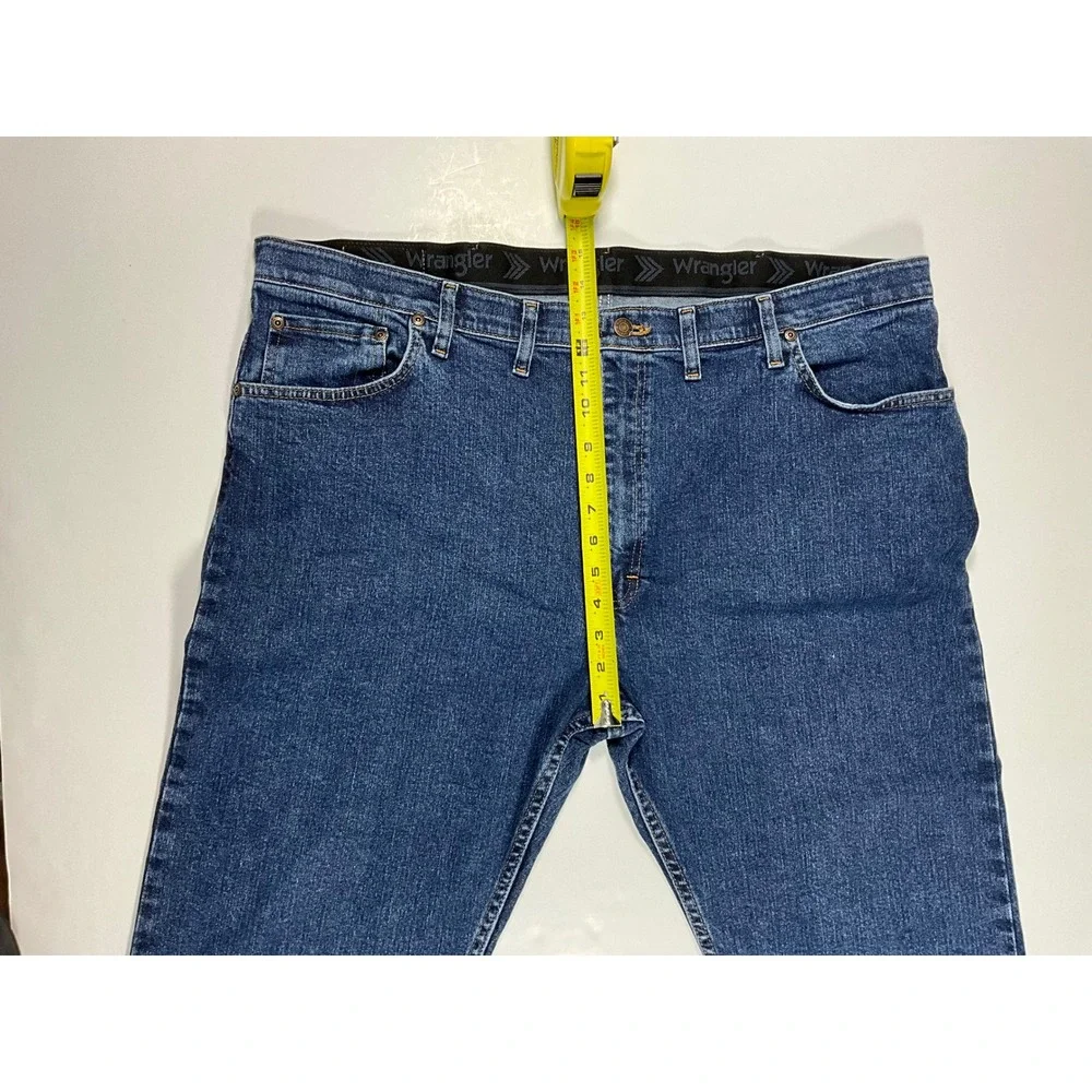 Wrangler Mens Blue Denim Straight Leg Jeans Premium Quality Comfort 44x29